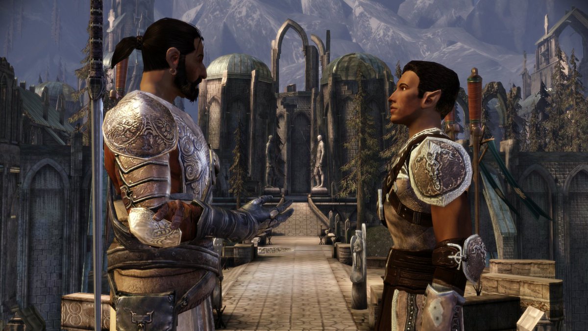 Spectre_Gray's tweet image. Terren and Big D arriving at Ostagar