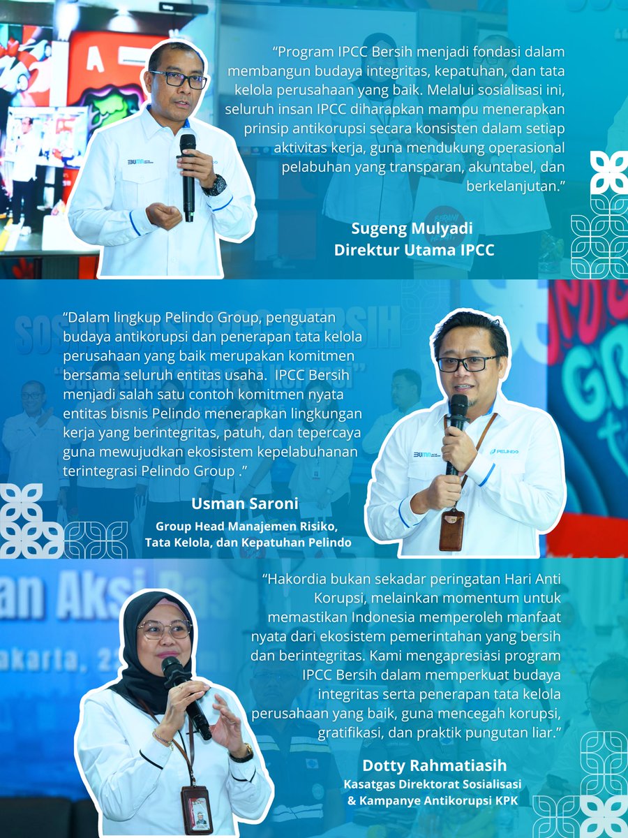 Satukan langkah, kuatkan integritas. Dalam rangka Hakordia 2025, IPCC bersama KPK dan Pelindo menegaskan komitmen nyata dalam membangun budaya antikorupsi yang berkelanjutan.

#ipccterminalkendaraan #ipccintegratedautosolutions