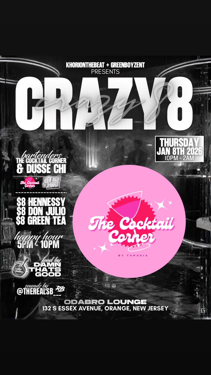 January 8th, come see the big 3 at Odabro Lounge in Orange NJ