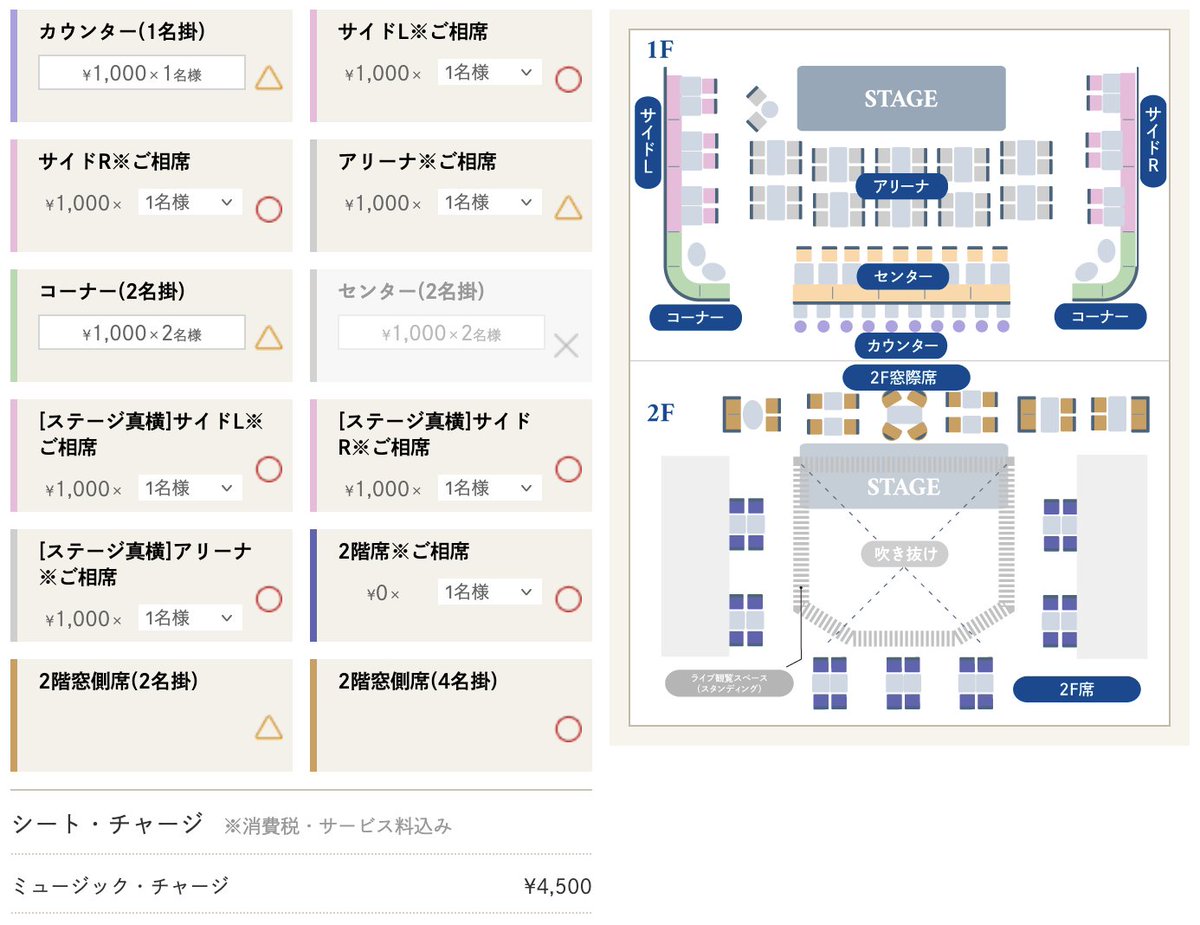 席種によってはもう完売してるみたいです