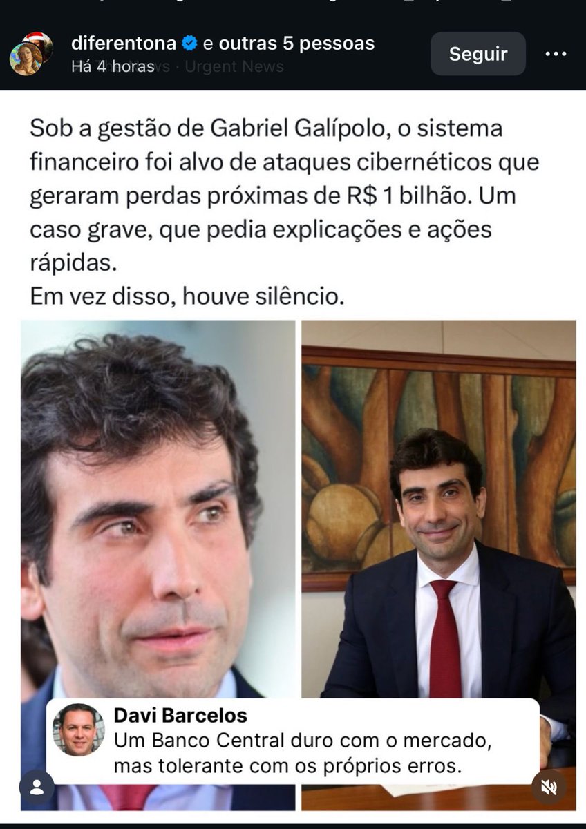 Johnnylastangel's tweet photo. Engraçado como todas as páginas destinadas a fofoca estão instigando a população a ir contra o BC, inversão total de valores o @BancoCentralBR cumprindo seu papel está sendo julgado como se tivesse roubado quando quem fez isso foi o @bancomaster. https://t.co/am2yz5mEWy
