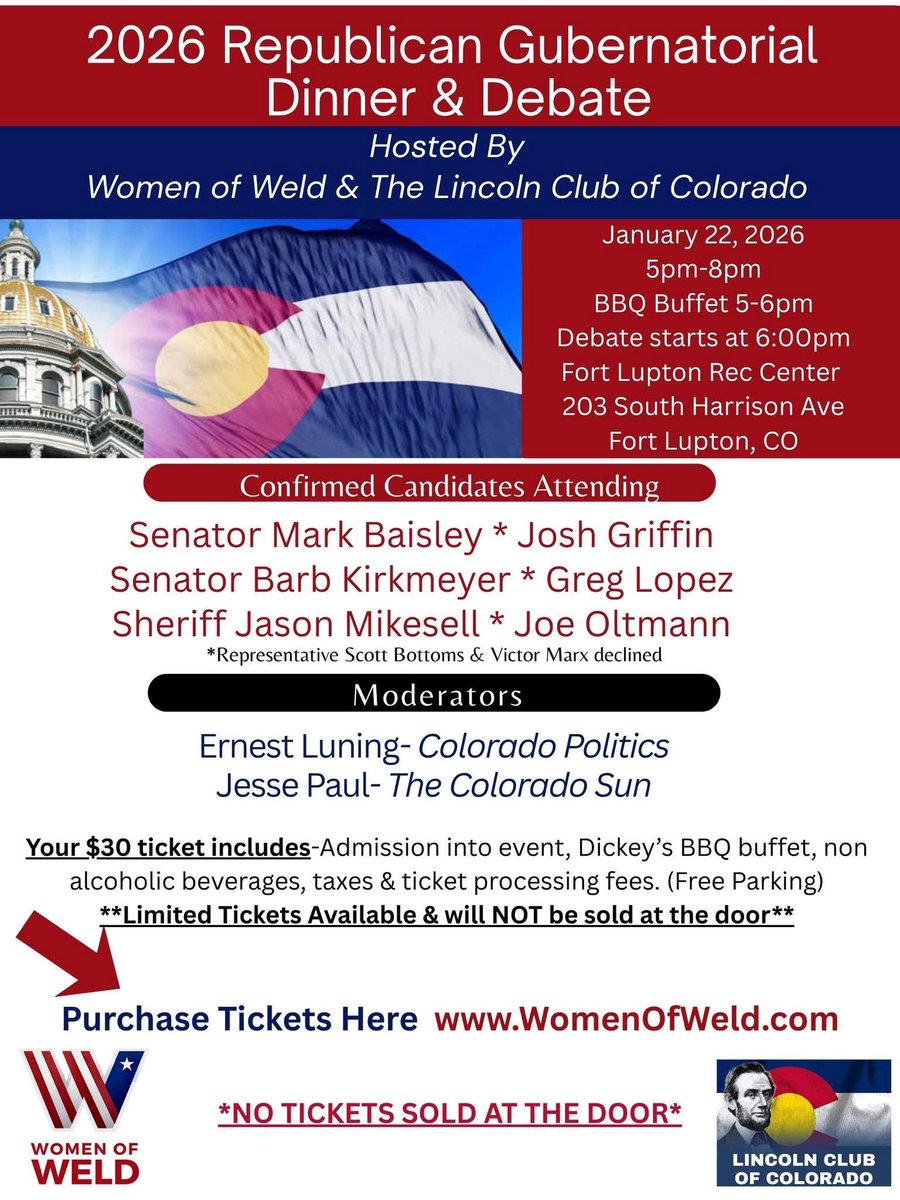 KirkmeyerforGov's tweet image. Headed to Weld County on Jan 22nd for the Republican gubernatorial debate.
Always glad to be back in Weld County — listening, engaging, and focused on Colorado’s future. #itstime #kirkmeyerforgovernor #copolitics