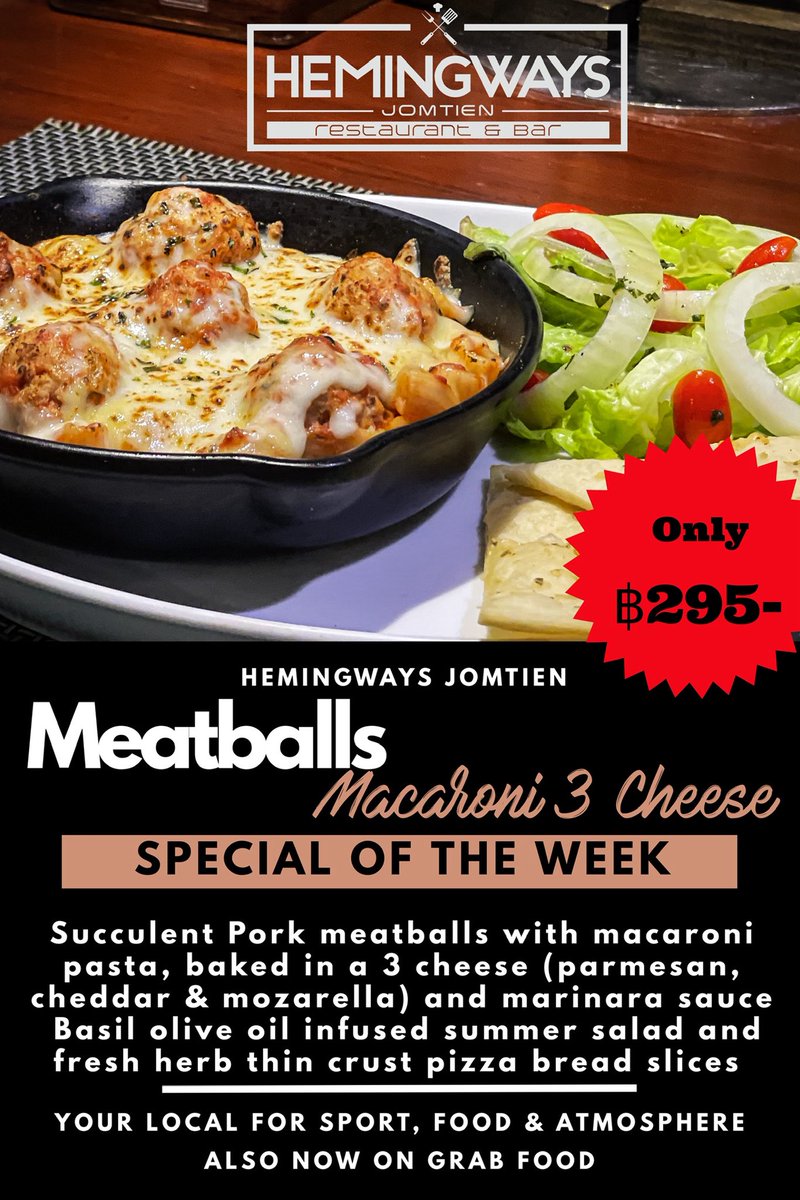 It’s MONDAY but don’t forget we are giving the grey matter a rest this week - NO QUIZ!! we’ll be back in action on Monday 5th Jan 2026

This weeks special, available from around Noon today is Meatballs Macaroni 3 cheese: Succulent Pork meatballs with macaroni pasta, baked in a 3