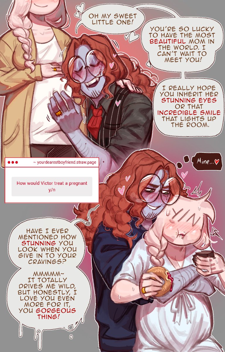 YourDEAREST_BOY's tweet image. ✨This was one of the top-voted questions chosen by my Patrons!✨

Q:How would Victor treat a pregnant y/n?