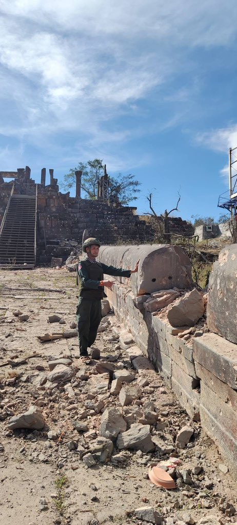 jacobincambodia's tweet photo. Additional photos show the destruction of Cambodia’s Preah Vihear Temple caused by Thai shelling. https://t.co/I6DCVQn6n0
