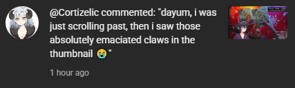 ViSpellcraft's tweet image. Hi @Cortizelic When I saw your comment, my initial thought was to ignore &amp;amp; delete. Then I noticed you're an active Vtuber in the community. So instead, I'm going to share this with the class. This is a comment they chose to make on my IRL hands/arms. I'm a cancer patient btw. 🙂