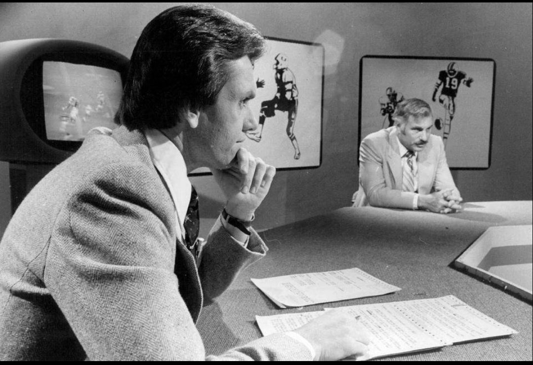 HOWARD! Love this photo of then Miami football coach Howard Schnellenberger-- on the set--- at WTVJ Channel 4 with famed South Florida sportscaster Tony Segretto. This photo from the early 1980s before the UK All-American came home to coach  Louisville in 1985. <a href="/isaiah_km/">Isaiah Kim-Martinez</a>