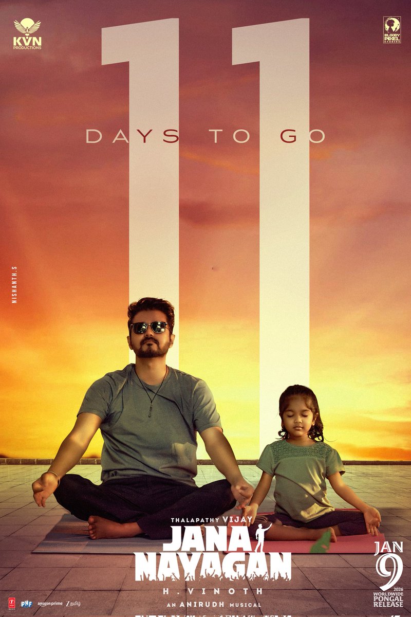 11 Days to go #JanaNayagan 🫶🏻❤️
Quick one,hope u all love it ❤️ 

#Thalapathy <a href="/actorvijay/">Vijay</a> na #HVinoth <a href="/anirudhofficial/">Anirudh Ravichander</a> <a href="/KvnProductions/">KVN Productions</a> <a href="/Jagadishbliss/">Jagadish</a> #JanaNayaganPongal #JanaNayaganFromJan9 #JanaNayaganTrailer #JanaNayaganAudioLaunch #RavanaMavanDa #ThalapathyKacheri <a href="/BloodyPixel/">Bloody Pixel Studios</a>