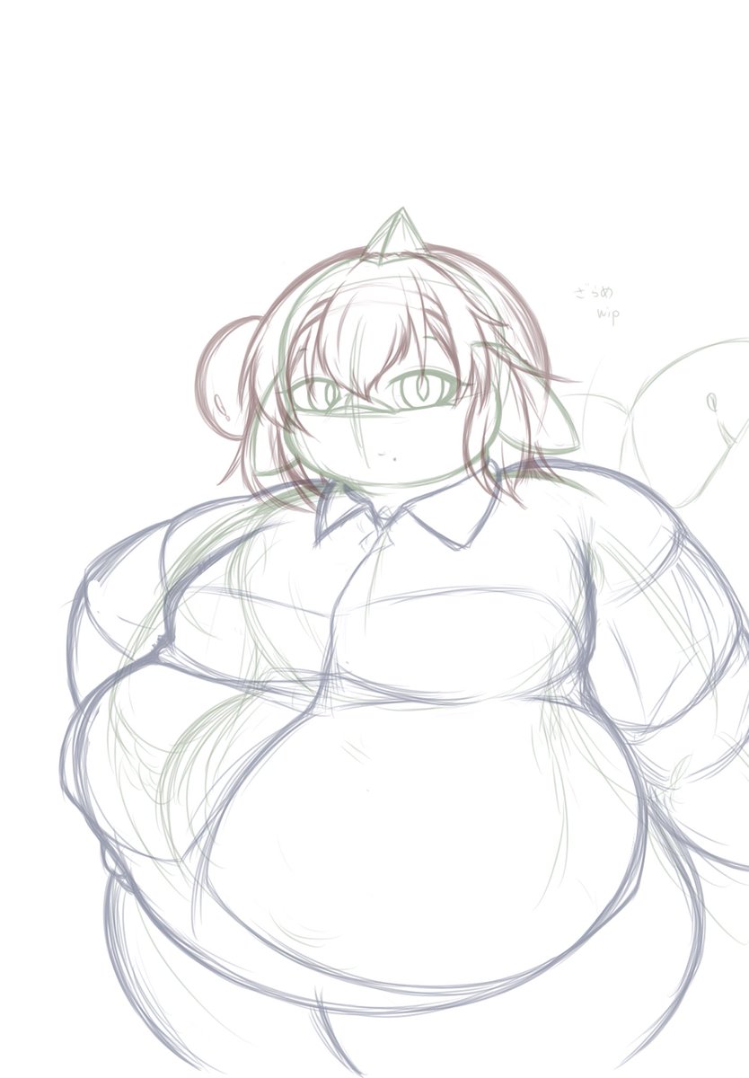 enumaaaaaaak's tweet image. ざらめちゃん wip
今後はしっかり表示されるようにシャツとか着せる