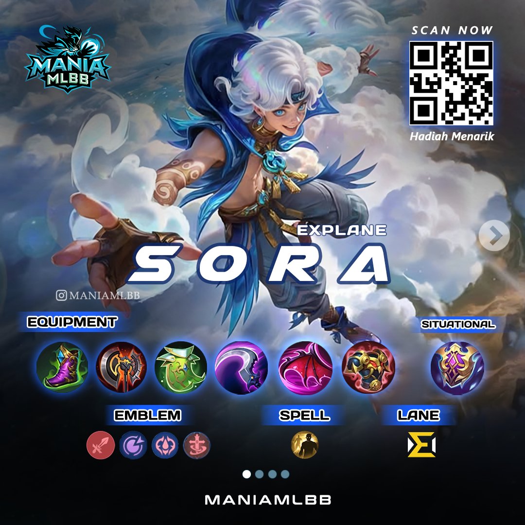 mania_mlbb's tweet photo. Nih Build hero baru (SORA) di EXPLANE
User SORA/EXPlane pada setuju sama mimin gak nih?😝
Tulis dikolom komentar yaaa!!
________________________________
#mlbb #gamerml #sora #guidemlbb #explane https://t.co/j5PC5RzoQc