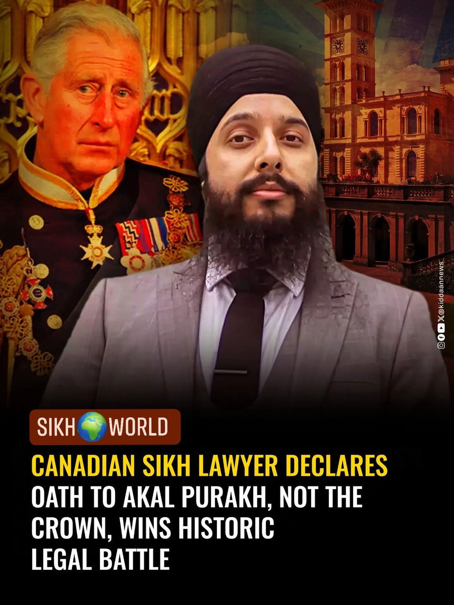 vortexboom12's tweet photo. Historic Victory: Sikh Lawyer Prabhjot Singh Wirring Changes Canadian Law

Prabhjot Singh Wirring, an Edmonton-based Canadian Sikh lawyer, has made history by successfully challenging Alberta’s mandatory oath of allegiance to the British monarch — a rule that had been in place for over a century.

As an Amritdhari (initiated) Sikh, Wirring explained that his faith requires complete loyalty only to one God(Akal Purakh), the timeless divine being in Sikhism. 

By : Sikh world news 

Taking an oath to King Charles III would have conflicted with his religious vows, putting him in a difficult position.

His legal journey began in 2022 when he filed a lawsuit while completing his articling requirements. The lower court dismissed the case, calling the oath “symbolic” and not a real infringement on religious freedom.

On December 16, 2025, the Alberta Court of Appeal overturned the lower court’s decision. The court ruled that the mandatory oath violates freedom of religion under the Canadian Charter of Rights and Freedoms, declaring the requirement “of no force or effect.” Alberta was given 60 days to amend or make the oath optional.

This ruling ends an era. Alberta had been the only province in Canada still enforcing this mandatory oath for new lawyers. The decision was praised by civil liberties groups, Indigenous organizations, and minority communities as a step toward inclusivity and removing a colonial barrier.

Wirring expressed gratitude, noting that no future lawyer in Alberta will face the impossible choice between their faith and their profession. His stand has set a precedent for religious freedom and diversity in Canadian law.