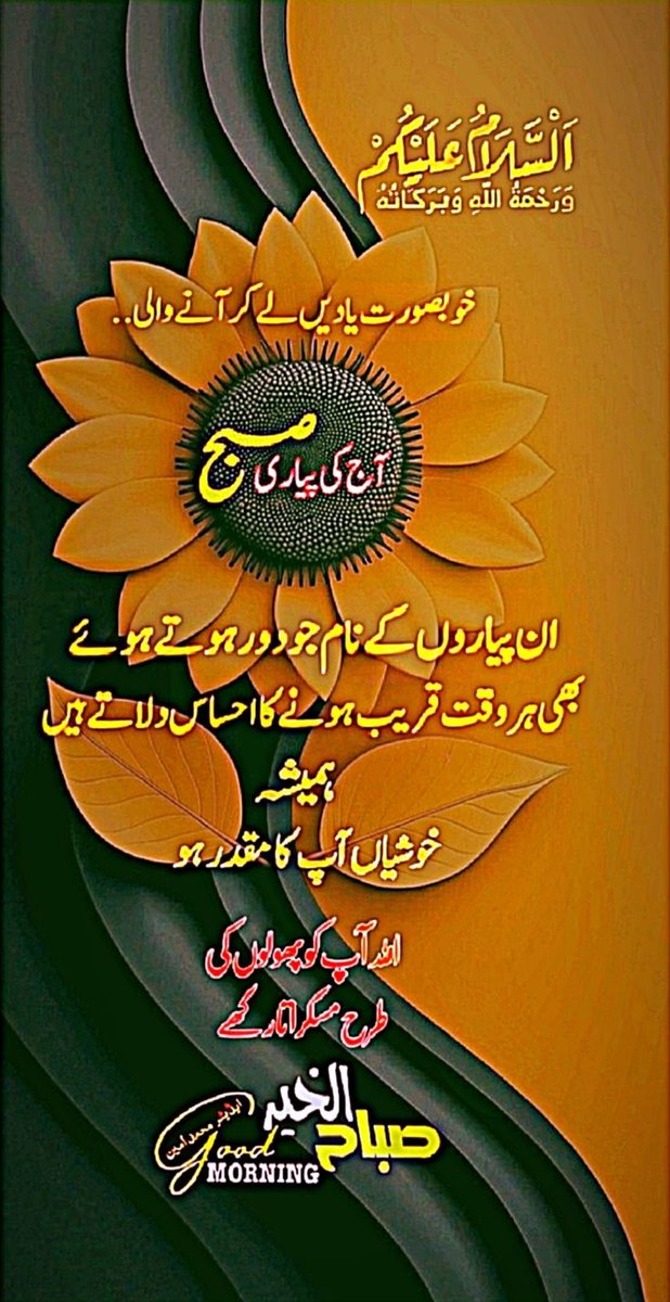 السلام علیکم ورحمة الله وبركاته
خوبصورت یادیں لے کر آنے والی...
آج کی پیاری صبح
Good morning