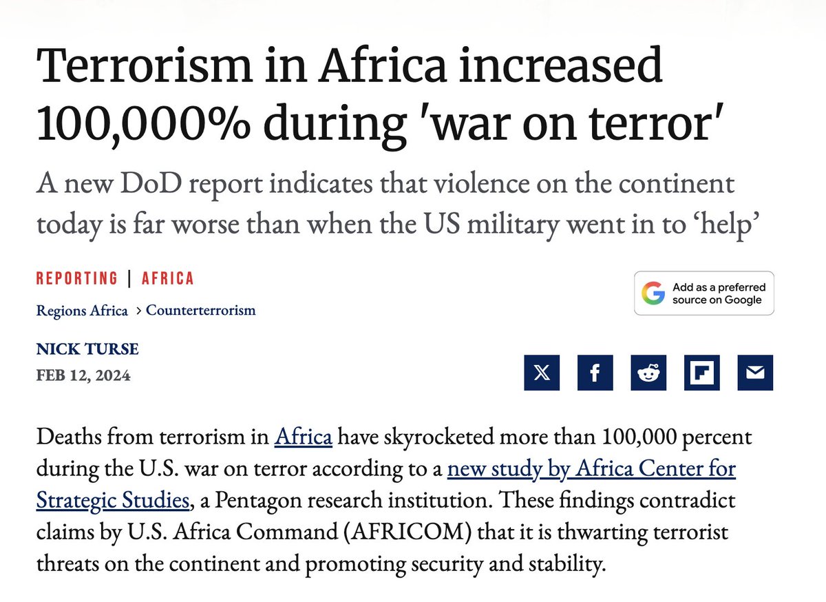 If you think US intervention in Nigeria will help Christians there, you should check out this report from <a href="/nickturse/">Nick Turse</a> to see how US "counterterrorism" has gone in the region (link below)