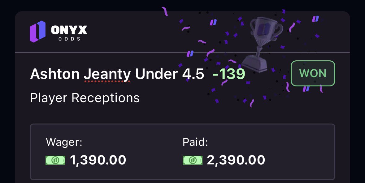 FREE YEAR IN VIP TO TWO PPL WHO LIKE + RT ❤️ 

ANOTHER INSANE DAY IN VIP 🔥💰

OUR LAST 8 OUT OF 9 DAYS IN PROFIT 📈

Josh Allen O 235.5 R+ P YDS ✅
Jeanty U 4.5 Recs (1.39u) ✅
Luther Burden O 47.5 Yds ✅
Ladder Day 1 ✅
Kenneth O 52.5 Rushing ❌ 

HUGE 50% DISCOUNT to join ⬇️