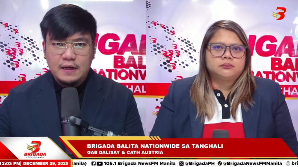 BRIGADA BALITA NATIONWIDE SA TANGHALI
Kasama sina Brigada Gab Dalisay (<a href="/GaboDalisay/">• ＧＡＢＯ •</a>) at Cath Austria (<a href="/BNFMCathAustria/">Cath Austria</a>)
📺 WATCH LIVE: youtube.com/live/Kc_JA_IDO…
📻 105.1 MHz
🌐 brigadanews.ph
#BrigadaBalitaNationwide #BrigadaPH