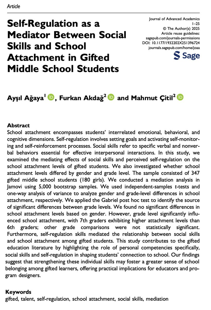 Journal of Advanced Academics tweet media