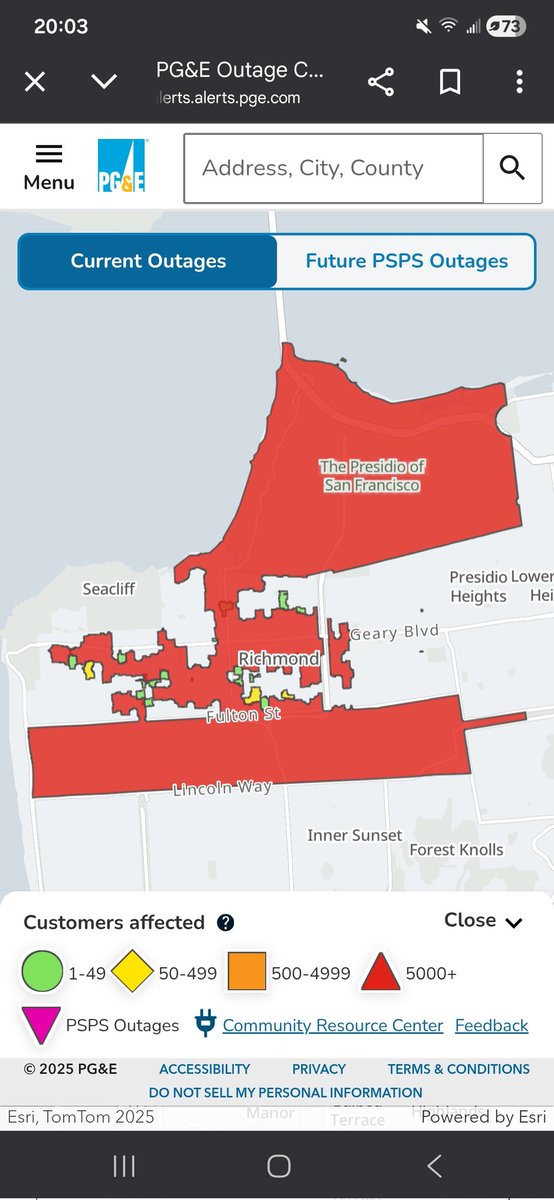 New blackout in the #RichmondDistrict, much the same as the big one last week. Tired of this, <a href="/PGE4Me/">Pacific Gas & Electric</a> <a href="/DanielLurie/">Daniel Lurie 丹尼爾·羅偉</a>