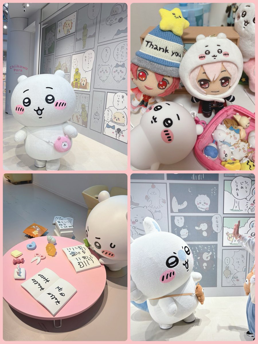 2回目ちいパへ行ってきました✨
グリーティングはちいモモでした
ちいかわにまた来るねと言ったらウンウンってしてくれた🥹✨
新しいグッズのお帽子はいろいろな子に使えそう☺️まめまめフィギュアも買いました！娘と行くと散財しちゃうよ🥹✨