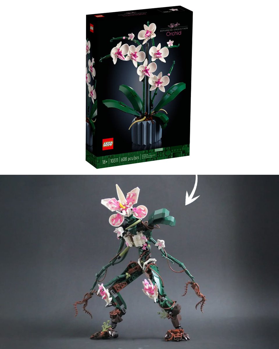 creapills's tweet image. Le champion de LEGO Joss Ivanwood a détourné le célèbre set Orchidée… en Démogorgon de Stranger Things 🌸