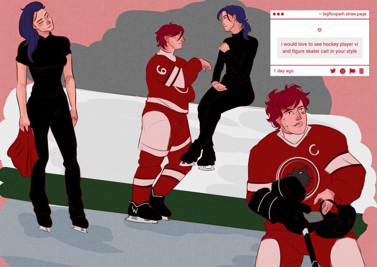 HockeyPlayerXFigureSkater Caitvi 

Vi in here is literally just <a href="/ThawMeOut_Casey/">Thaw Me Out 🏒🎿</a> fanart and Caitlyn was reference of Yuzuru Hanyu