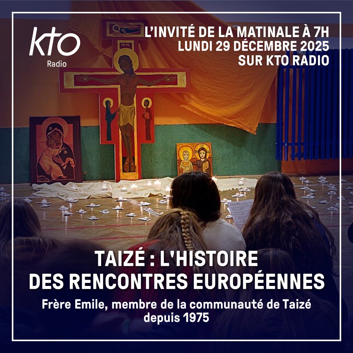 #TaizéàParis Paris accueille depuis hier près de 15 000 jeunes venus de toute l’Europe pour la 48e Rencontre européenne de #Taizé.

👉 Frère Émile, membre de la communauté de Taizé depuis 1975, nous raconte l’histoire des Rencontres européennes : ktoradio.com/podcasts/linvi…
