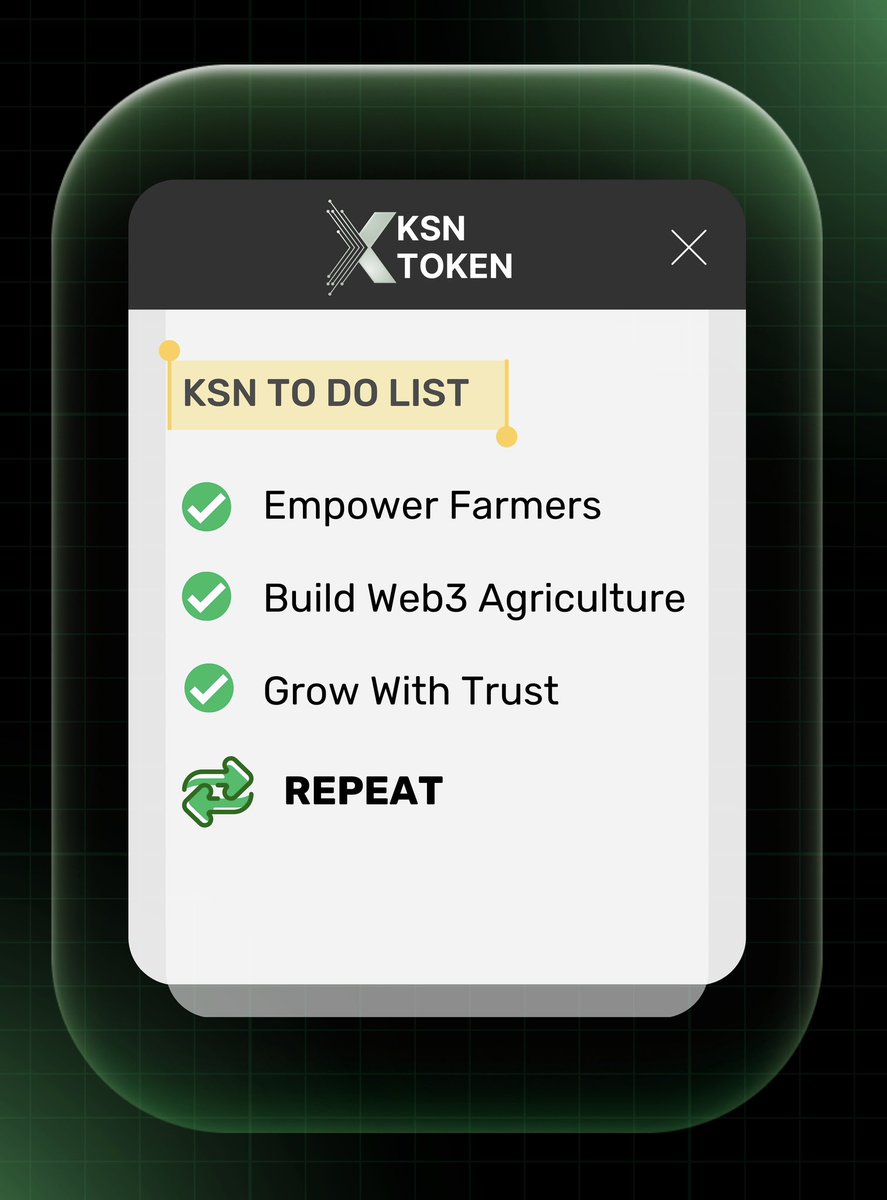 ksntoken's tweet image. Repeat what works. ✅

#KissanToken #Web3 #BuildInPublic #KSN