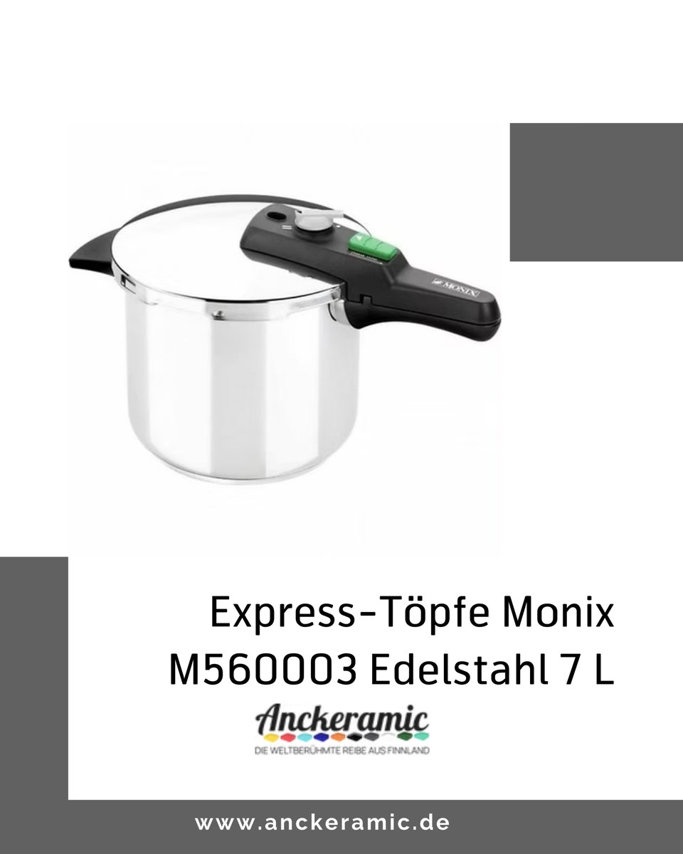 anckeramic's tweet image. Monix M560003 Express Schnellkochtopf 7L | Schnelle Gourmet-Küche — Ein hochwertiger Schnellkochtopf aus Edelstahl, der schnelles Kochen mit elegantem mattem/glänzendem Design vereint.

#monix #schnellkochtopf #expresskochtopf #gourmetküche #edelstahl #schnellkochen #gesundkochen