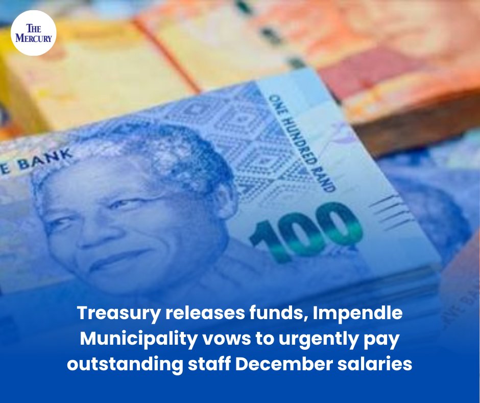 TheMercurySA's tweet photo. 🚨 Treasury has released funds, and Impendle Municipality vows to urgently pay outstanding staff December salaries.
Read more: https://t.co/cxCso9VCRy
#Impendle #Treasury #Municipality #SouthAfrica #SalaryUpdate https://t.co/kSb03t6IRn