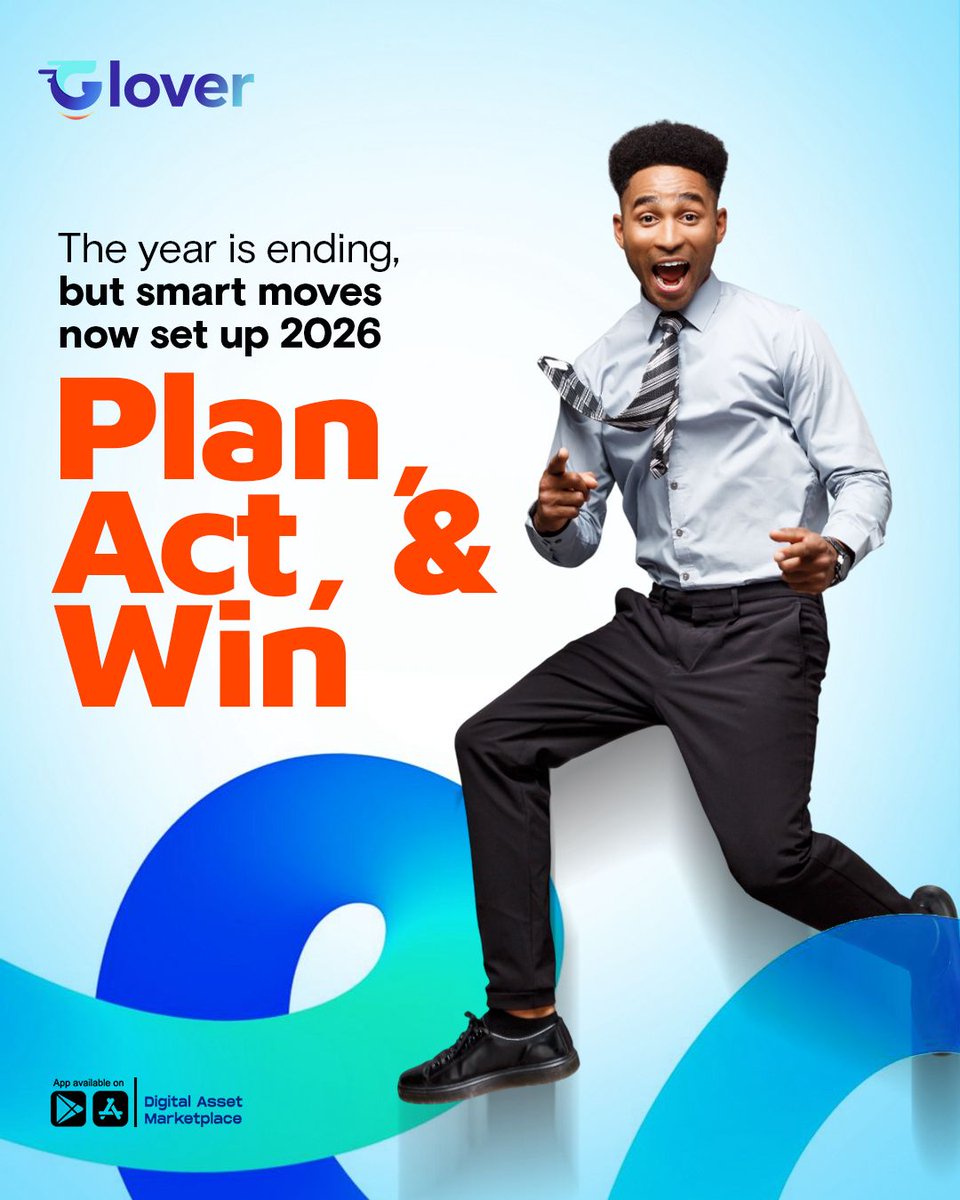 Gloverapp's tweet image. As the year winds down, it’s worth remembering that financial momentum doesn’t reset overnight.

The choices you make today, how you plan, organise, and move your money shape how next year begins.

Close 2025 with intention.

#SmartMoves #FinancialPlanning #Glover