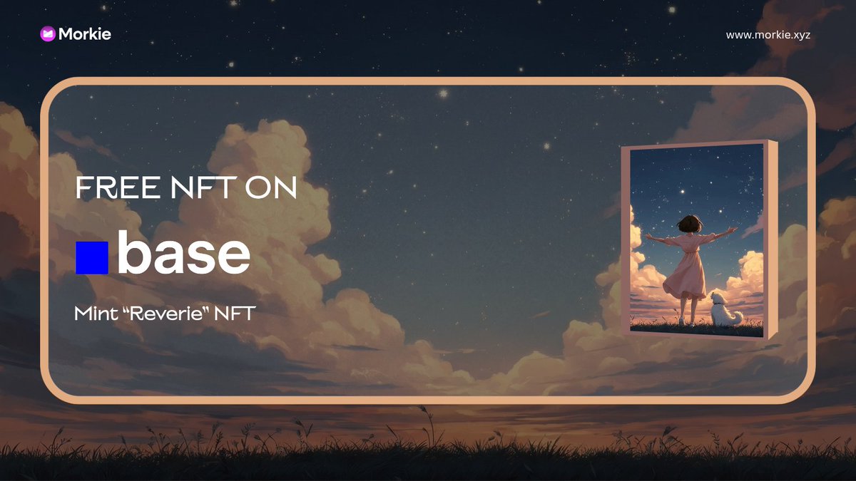 Mint Free NFT On Base

💠 Mint Now: morkie.xyz/reverie

Like, RT &amp; leave your wallet address below ⚡