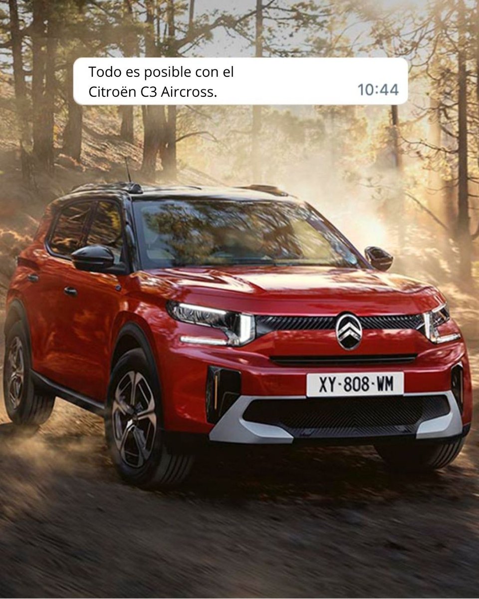 🌍✨Con el #CitroënC3Aircross tendrás el SUV que se adapta a ti (y no al revés)

Es compacto, pero versátil✅Es elegante, pero robusto✅Es urbano, pero con alma de escapada✅

👉Es el SUV con el que nunca dirás “Ojalá…”🚗💫

¡Conócelo en 📍 #CitroënAutosTorrent!