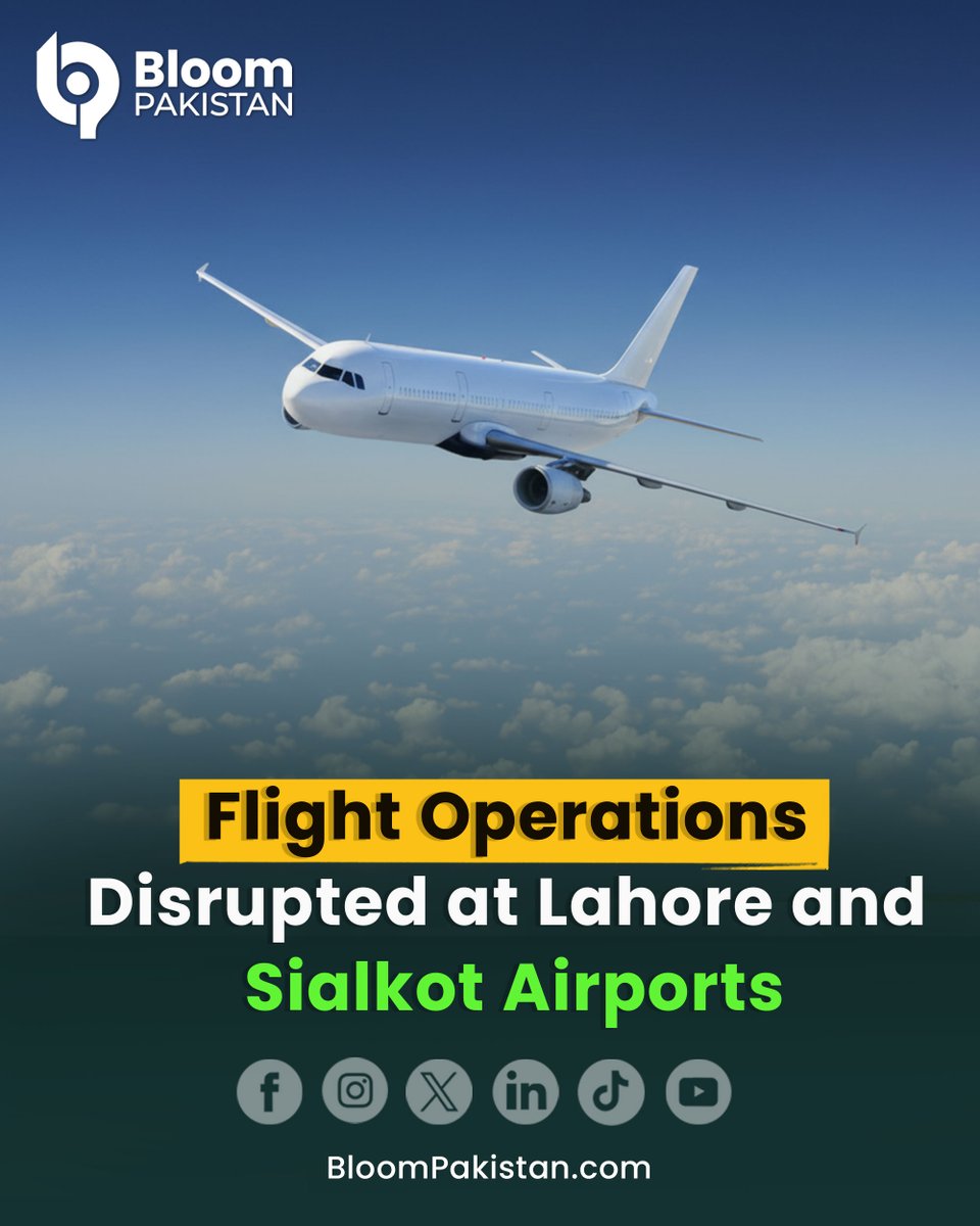 bloom_pakistan's tweet image. Flight Operations Disrupted at Lahore and Sialkot Airports...

Read More: bloompakistan.com/flight-operati…

#LahoreAirport #SialkotAirport #FlightDisruption #AirportOperations