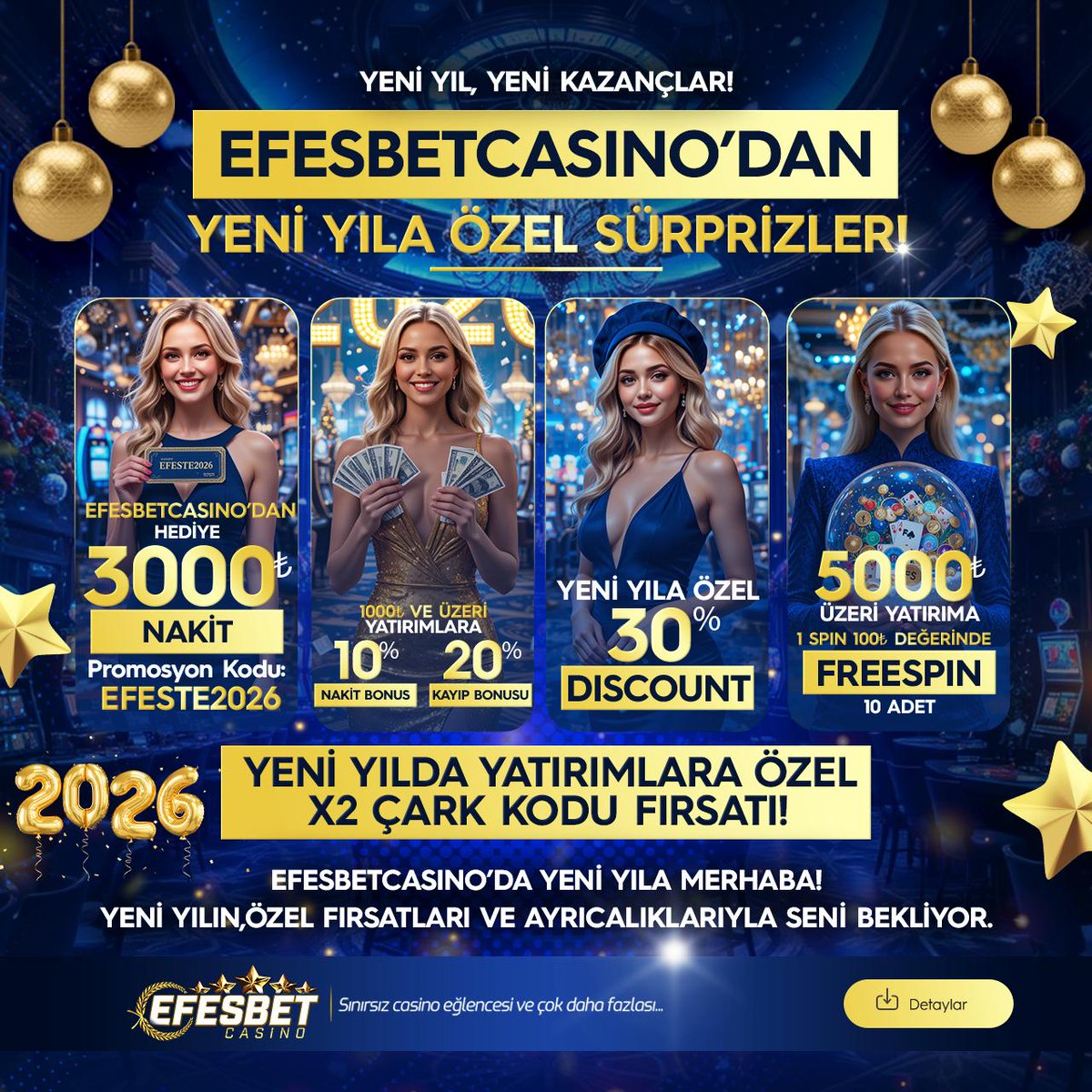 🎅 #EFESBETCASİNO'DA YENİ YIL - YENİ KAZANÇLAR!

🎄 3️⃣0️⃣0️⃣0️⃣TL NAKİT PROMOKOD!
🎄 1️⃣0️⃣ NAKİT BONUS + 5️⃣ ADET ÇARK KODU + 2️⃣0️⃣ KAYIP BONUS!
🎄 10 ADET 1️⃣0️⃣0️⃣TL DEĞERİNDE FREESPİN!
🎄 3️⃣0️⃣ KAYIP BONUS!

📍 Promokod Telegram Kanalımızda;

↗️ t.me/efesbetcasinor…
