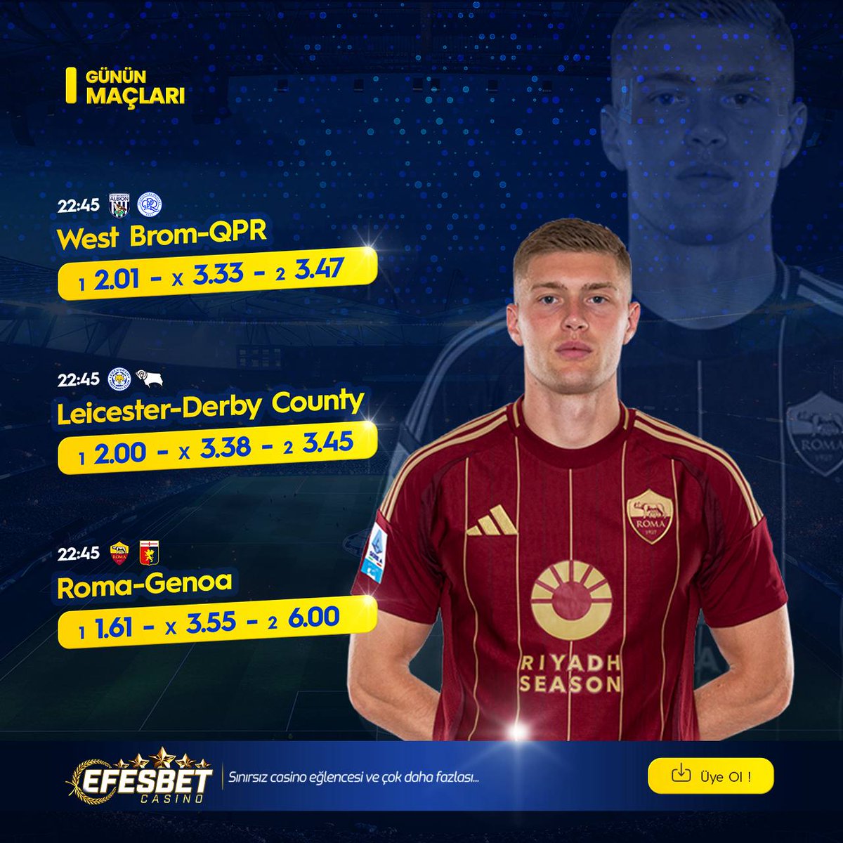 ⚽️ #Efesbetcasino ile bahsin kalbi, heyecan dolu günün maçlarıyla atacak!

🔥 En yüksek oranlar ile #Efesbet'te spor bahsi heyecanına ortak ol!

🎁 %1️⃣5️⃣ SPOR KAYIP BONUSU

💸 Günün öne çıkan maçları ile dolu dolu bir gün sizleri bekliyor

🌐 Güncel Giriş👉t2m.io/efesbetcasinos…