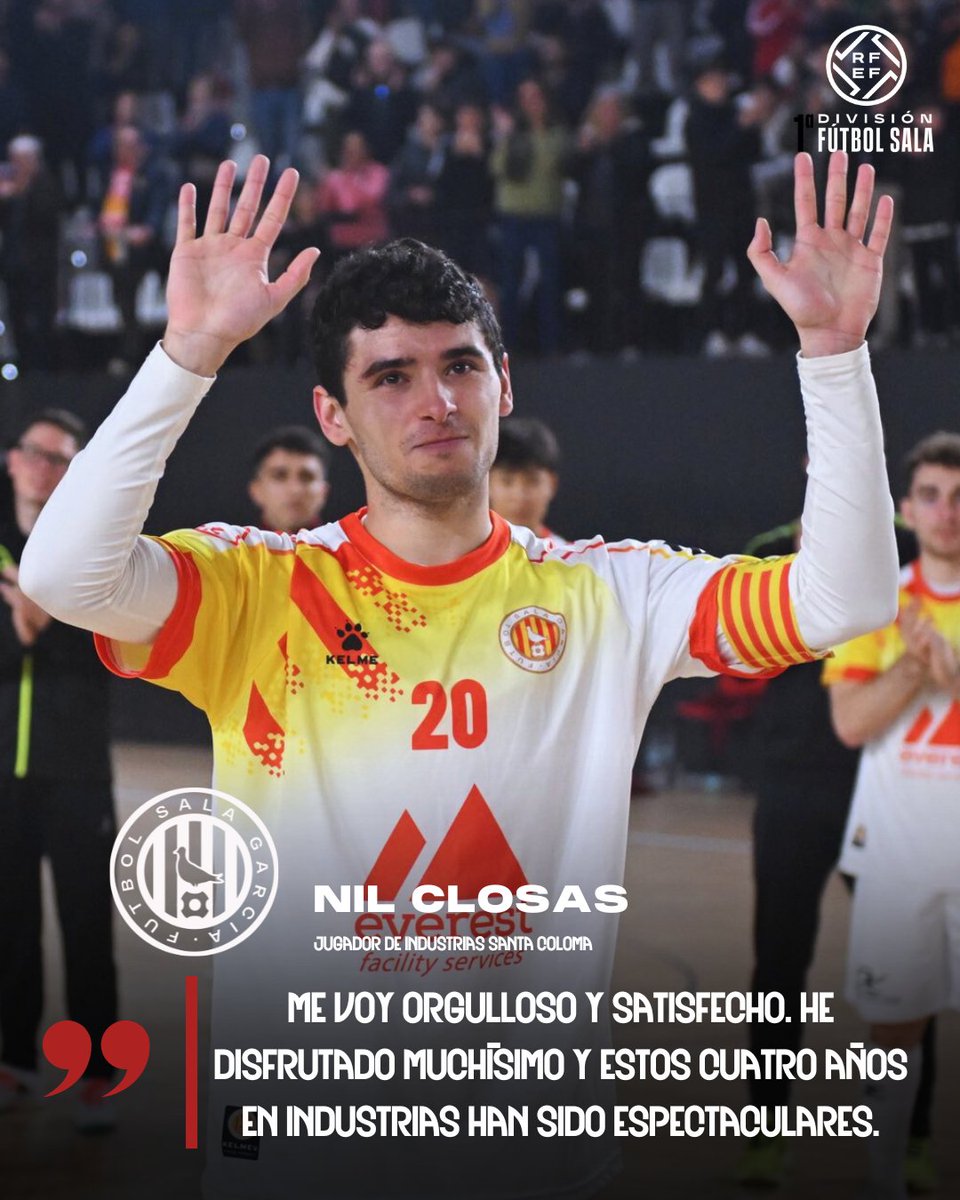 FutSalRFEF's tweet photo. 🔚⚽️ El adiós perfecto para @nilclosas8 

👏 ¡𝗚𝗿𝗮𝗰𝗶𝗮𝘀 𝗡𝗶𝗹!

🔗 https://t.co/6JD1juYUVq

#FutsalRFEF https://t.co/U3tv7b5zXt
