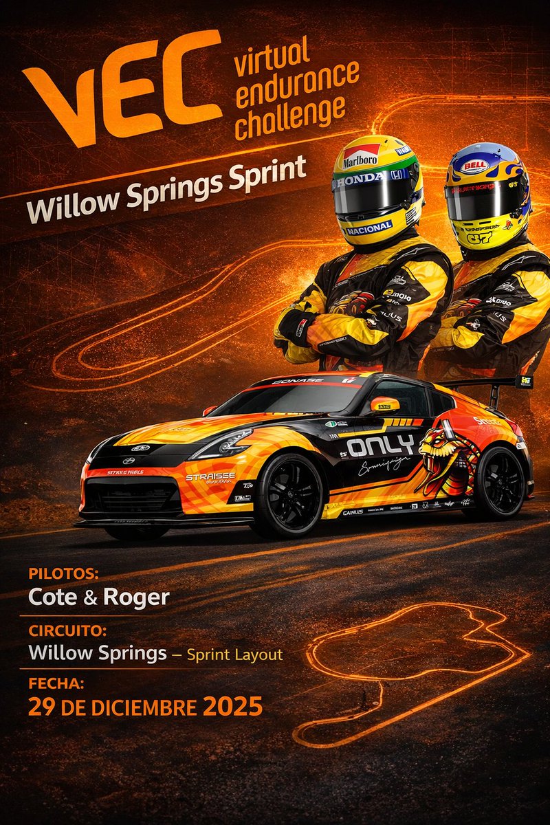 VamOSS 🐍 a por el Lunes 
RACE Day #VEC de <a href="/Mach25Gaming/">Mach25 Gaming</a> 
Riders <a href="/Rogelio52394284/">Rogelio</a> &amp; <a href="/COTE67RR/">A. COTE ®</a> 
Directo TV Youtube <a href="/AGarnata/">Alejandro Garnata</a> 
#gt7 #simracing #ps5