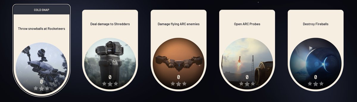 TheRooster's tweet image. 🎯 New Weekly Trials (29 Dec - 5 Jan)

- Throw snowballs at Rocketeers
- Deal damage to Shredders
- Damage flying ARC enemies
- Open ARC Probes
- Destroy Fireballs