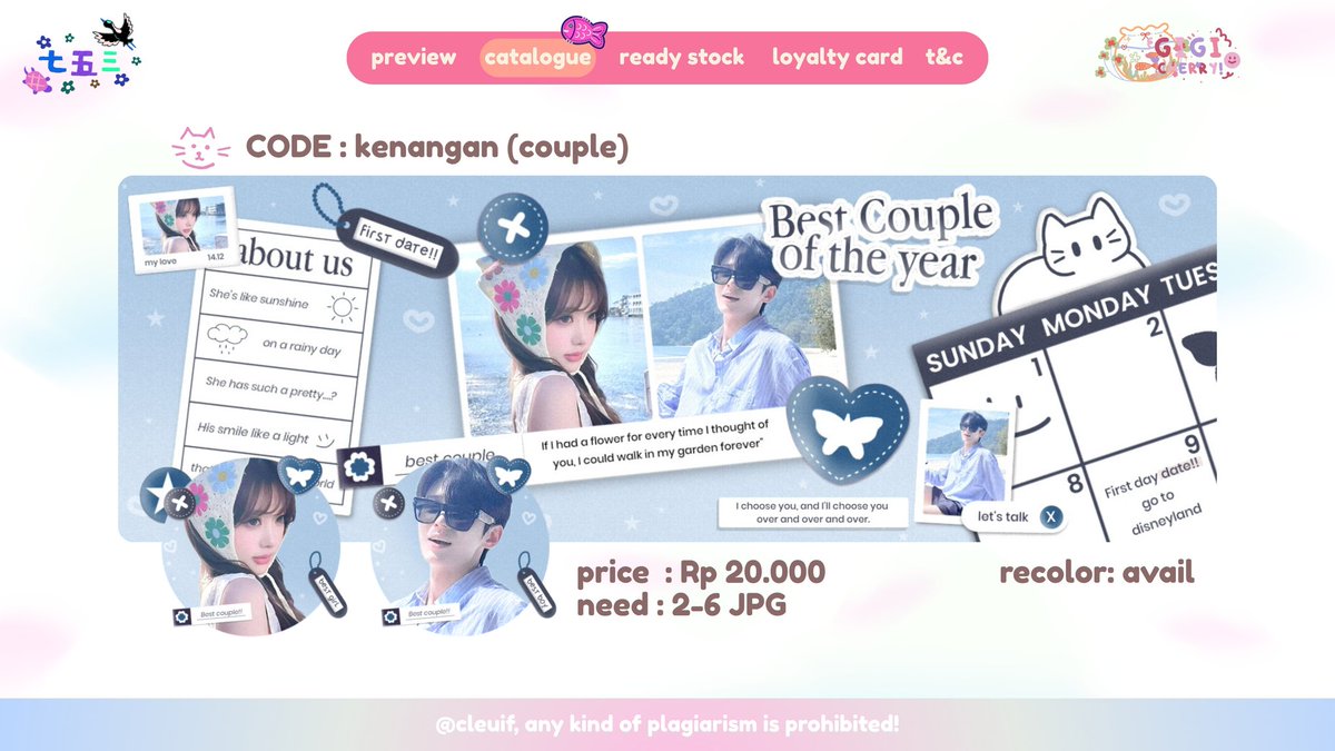 cleuif's tweet image. [help rt]

haii 👋🏻👋🏻 gigi ada 2 katalog layout baru, yang bisa kalian pesan dengan harga diskon 💳 50% sampai tanggal 3 januari 🥳🥳