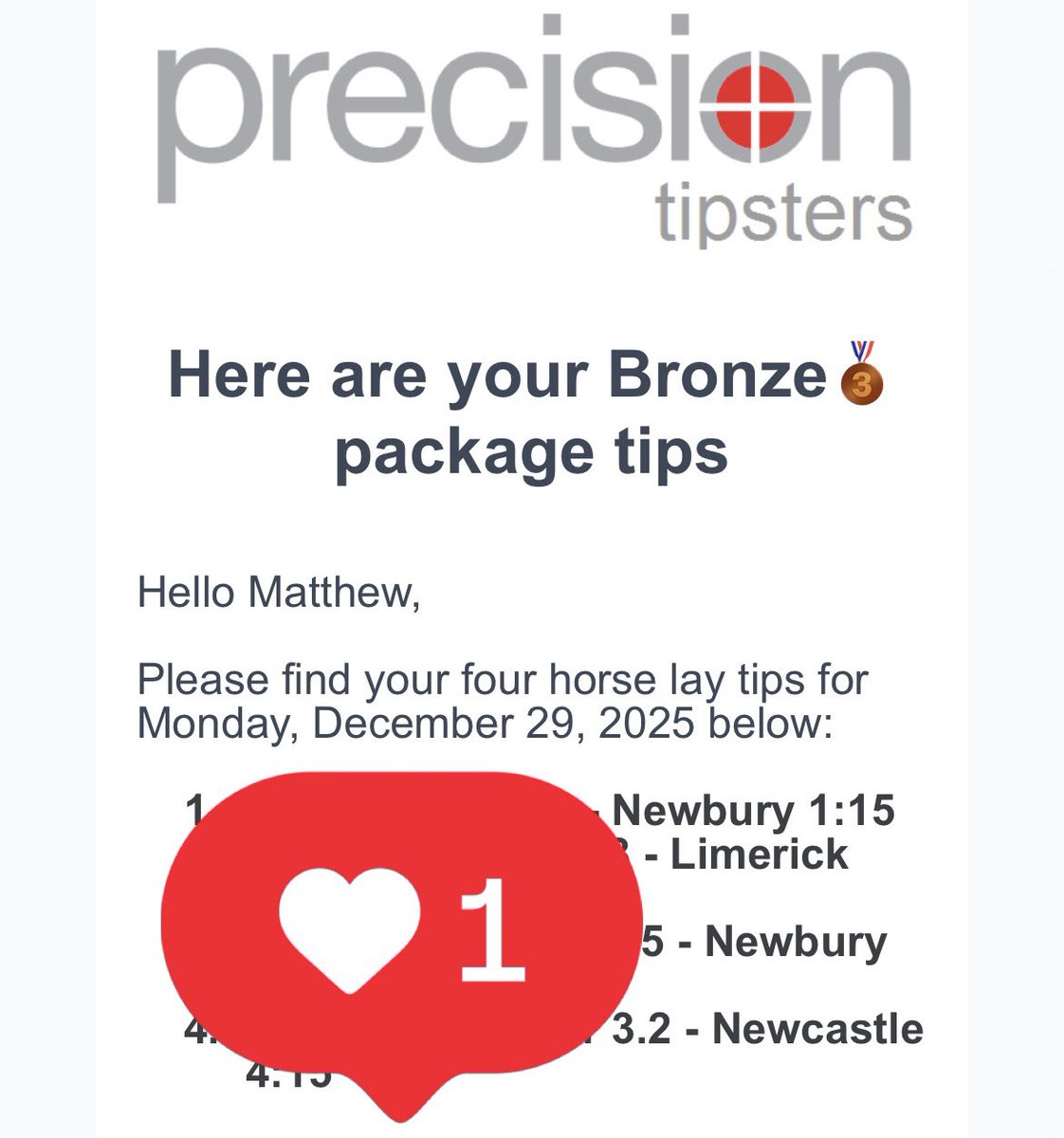 Precisiontips1's tweet image. Gold Cup day = big hype, big markets, big mistakes.
Perfect conditions for laying favourites 👇

🏇 Newbury 12:05, 13:15, 14:22, 15:35
🏇 Kelso 12:19
🏇 Limerick 14:17
🏇 Newcastle 16:15

precisiontipsters.co.uk

#GoldCup #HorseRacing #LayBetting #BetSmarter #RacingTips