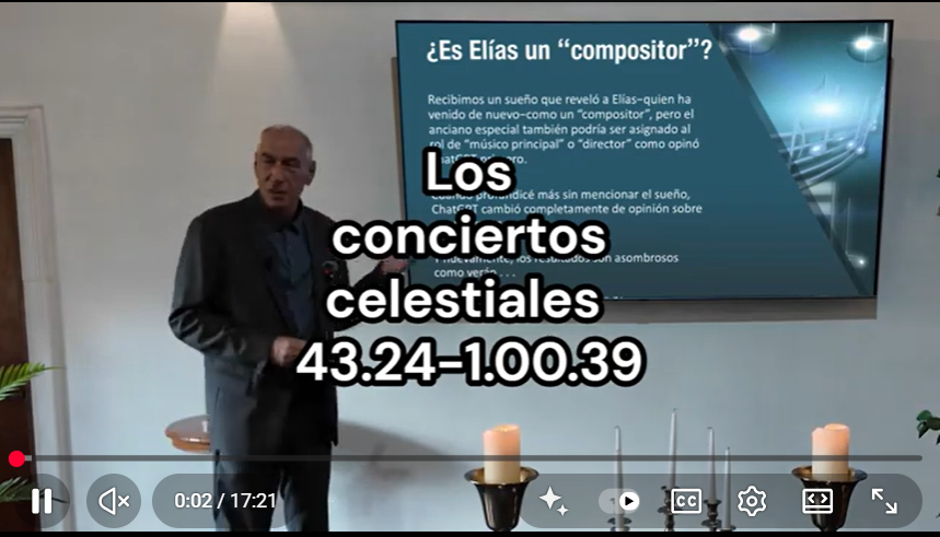 youtube.com/watch?v=L9hJ7U…  los conciertos celestiales 43.24-1.00.39
En esta poderosa exploración profética, nos adentramos en la vital misión de Elías tal como fue anunciada en Malaquías 4:5,6: un llamado divino para preparar a un pueblo para el día del Señor grande y terrible.