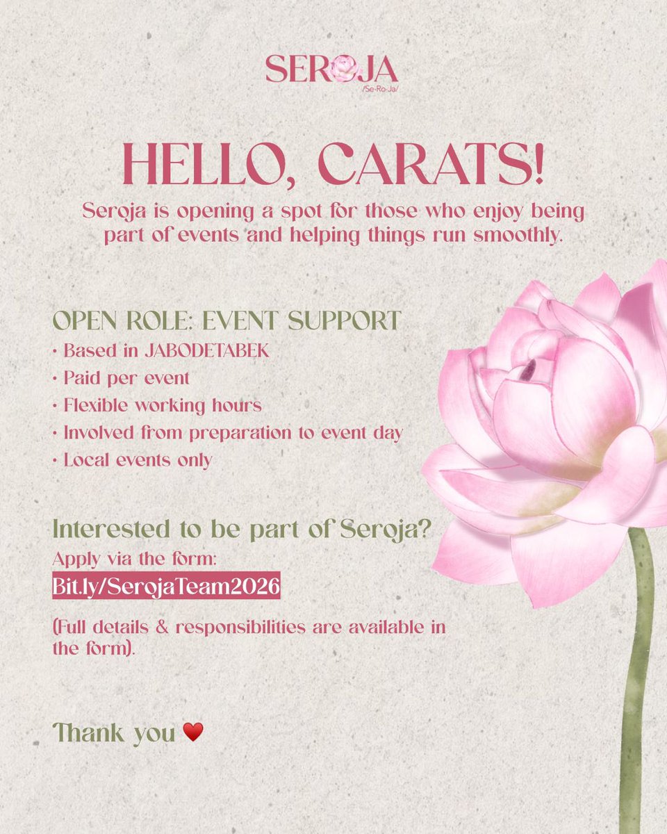 Hello, Carats 🌸

Seroja is a small space we’re building for Carats. A place to try, to learn, and to do many new things together.
It grew slowly, with care, trust, and the comfort of knowing we don’t have to do everything alone.

Now, we’re opening this space and inviting you