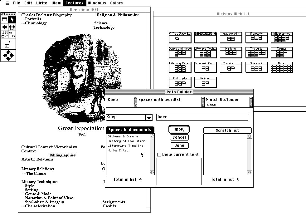 poetengineer__'s tweet image. reading about hypertext apps from the 80~90s, back when the role was called "hypertext designer" rather than web designer or developer. many came out of academia, and most failed, but there's sth exciting about seeing such a diverse range of forms that web could take