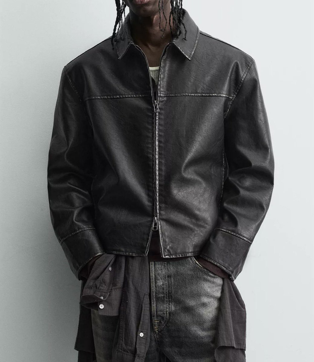 ZARA新作のレザージャケット、これは名作確定。ウォッシュ加工レザーの