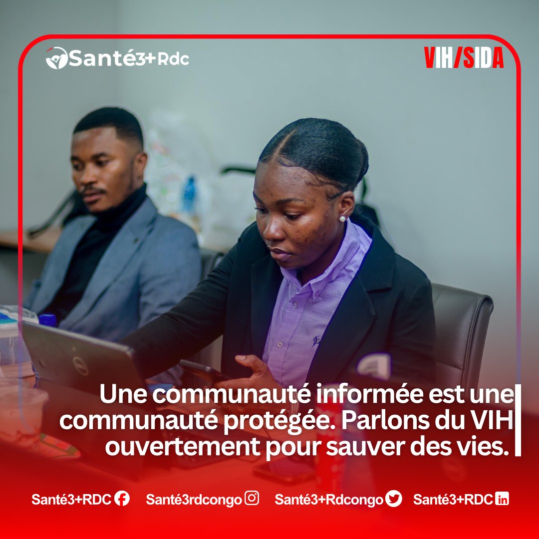 Sante3rdc's tweet photo. Chers tous souvenons-nous que le VIH/SIDA existe toujours.Protégeons-nous, adoptons des comportements responsables et faisons des choix qui préservent la vie. La fête passe, la santé reste.

#PréventionVIH #ZéroNouvelleInfection #SantéAvantTout #FêtesResponsables #ProtégeonsLaVie https://t.co/5rqh869aFV