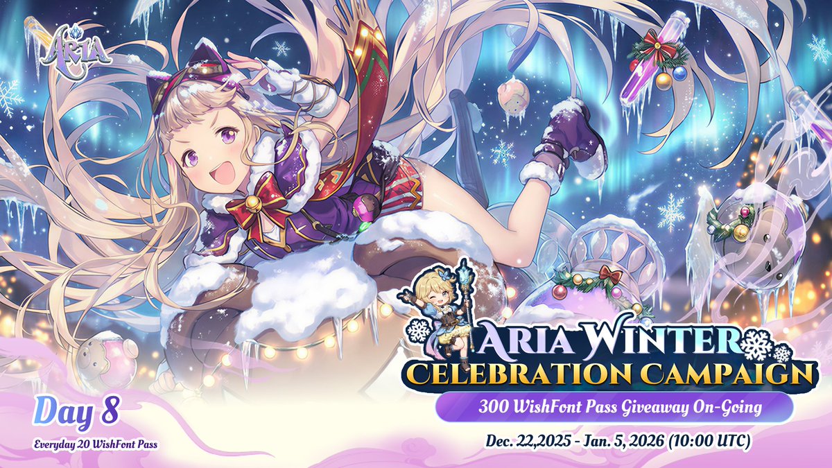 PlayAriaGame's tweet image. Year End Celebration is Always "Out-of-Mind". 

We see extra-ordinary flows from you guys, hope everything the best to you! 

Day 8️⃣ - Winter Celebration Campaign 

Likes ♥️ + Quote /RT+ Comment your thoughts on 2025 Crypto!