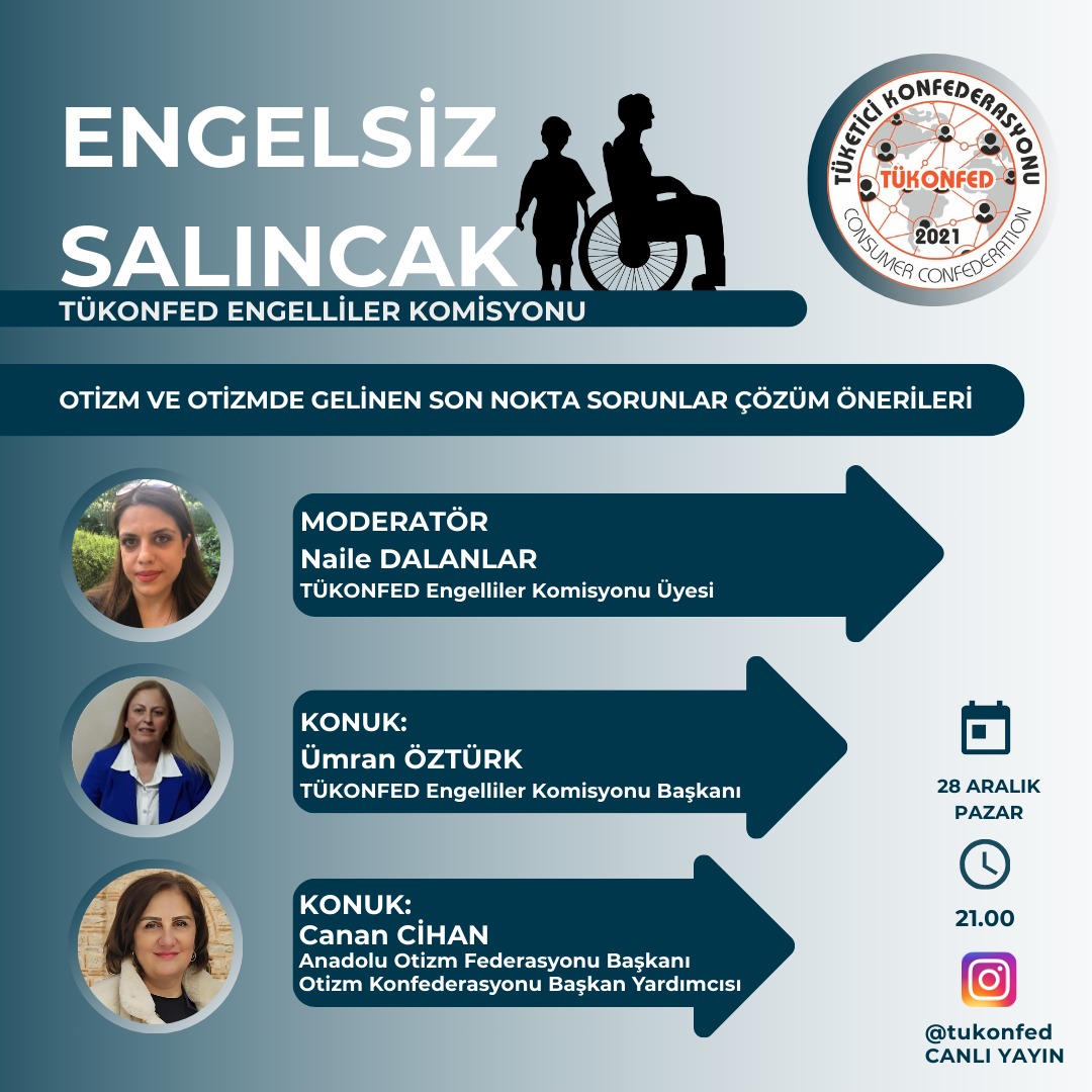 Engelsiz Salıncak / 28 Aralık 2025 / Otizm ve Otizmde gelinen son durum
Programın konukları;  
-TÜKONFED Engelliler Komisyonu Başkanı Ümran ÖZTÜRK,  
-Anadolu Otizm Federasyonu Başkanı Canan CİHAN 
youtube.com/watch?v=dscZEf…
#engellihaklari #otizm <a href="/aydinagaoglu/">Aydın Ağaoğlu (DM KAPALI)</a> <a href="/TuketiciBasvuru/">Tüketici Başvuru Merkezi</a>