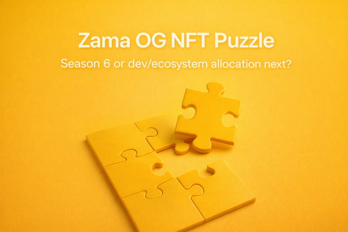 Qadri540's tweet photo. Zama OG NFT
Zama OG NFT cap is 5,500 but only 3,754 have been distributed across Seasons 1–5
That leaves 1,746 OG NFTs still unaccounted for
There no official update yet but one thing is clear
the remaining OG NFTs will be distributed the cap is fixed
#ZamaCreatorsProgram https://t.co/Y5JT13ACgq