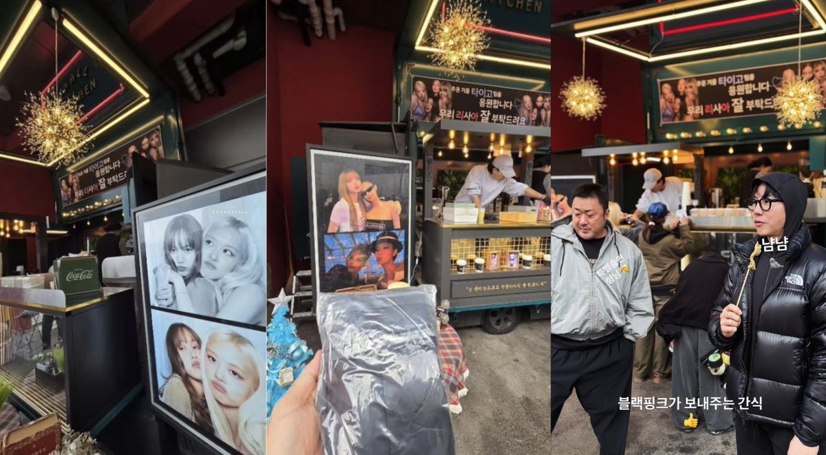 TheePopCore's tweet photo. BLACKPINK members showed their support for LISA by sending food trucks during her filming for the upcoming Netflix action-thriller movie, 'TYGO.' https://t.co/8U0mgDtBKx