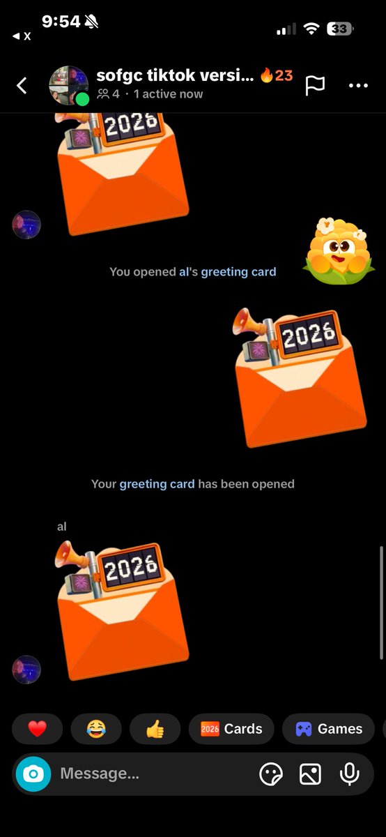 eddiestacher's tweet image. al and i roasting each other via tiktok new years greeting cards