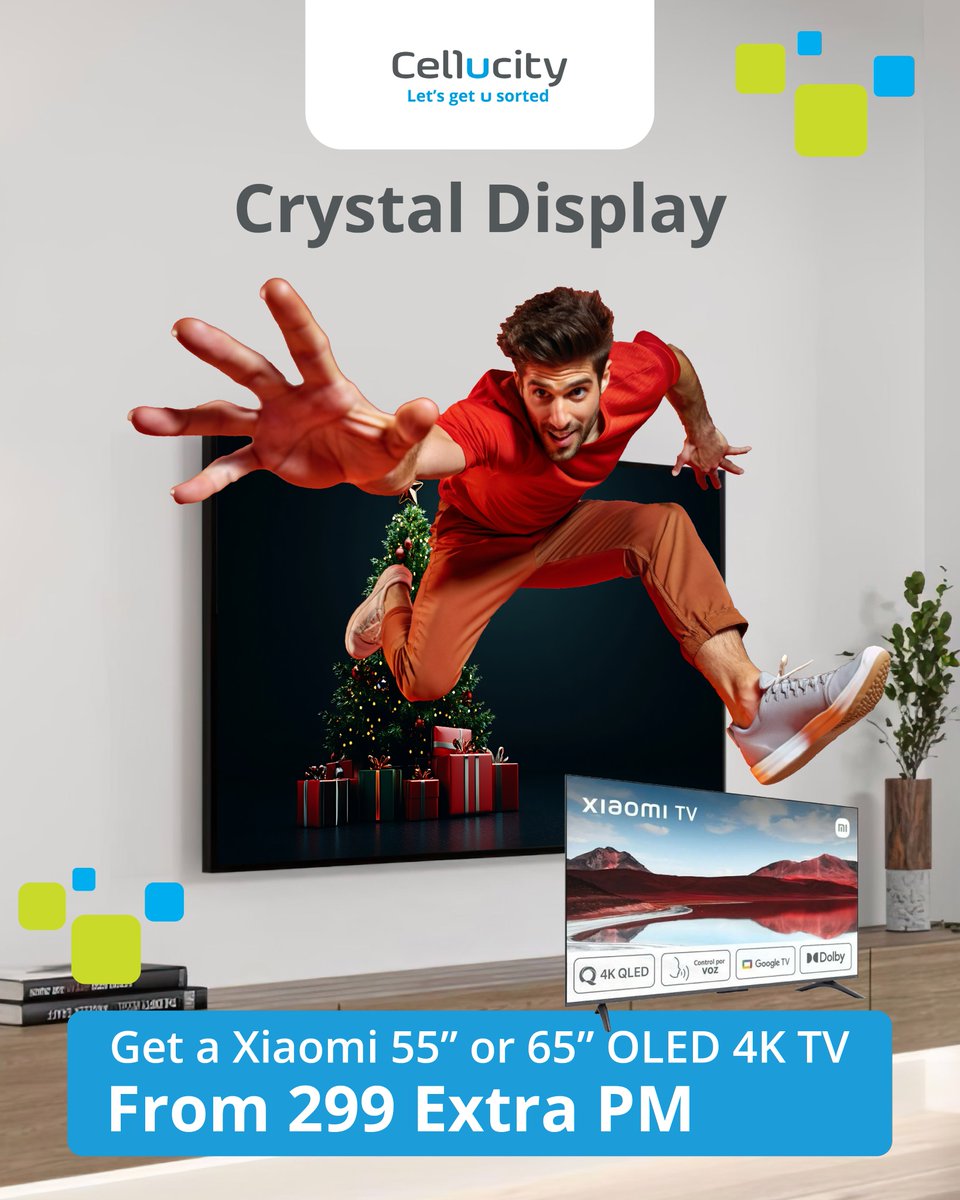 ✨ Go big on entertainment!
Add a Xiaomi 55” or 65” OLED Smart TV to your new Vodacom contract or upgrade 📺
💸 From R299 extra pm
💥 Exclusive to Cellucity
📍 In-store nationwide: bit.ly/4lVD2HJ

T&amp;Cs apply
#Cellucity #Vodacom #XiaomiTV